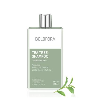 Color safe Tea Tree Shampoo with Peppermint Oil 10.1 fl oz - Deep Cleanser for Dandruff and Dry Itchy Scalp Hair Regrowth for All Hair Types Single