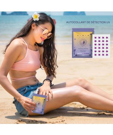 UV Stickers | 24 Pieces SPF Detection Stickers for Face SPF Broad Spectrum Reminder Water Resistant Reapplication for Outdoor Camping Sport Travel - Buy Online on GoSupps.com