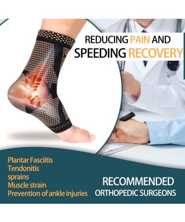 Professional Copper Ankle Bandage for Men & Women | Compression Support for Plantar Fasciitis & Athletic Recovery - Buy Online on GoSupps.com