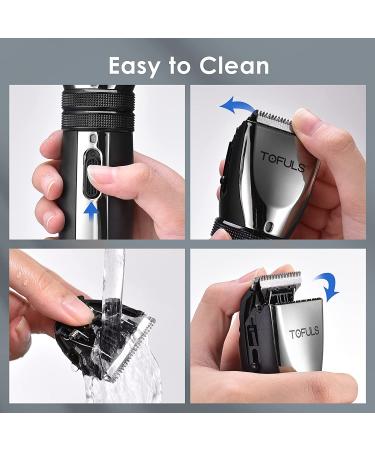 Rechargeable Hair Clippers for Men - Waterproof Cordless Electric Trimmer for Professional Hair Cutting - Men's Grooming Kit with Extra Blade - Silver - Buy Online on GoSupps.com