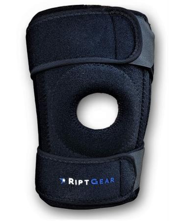 RiptGear Open Patella Knee Brace with Adjustable Side Straps - Designed to Reduce Pressure on Knee Cap Medium Left