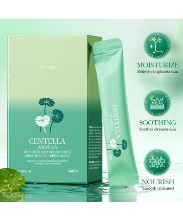 Centella Sleeping Mask Moisturizing Soothing Sleeping Mask Overnight Repairing Mask Cream with B5 Intensive Hydration Nourishment & Strengthens the Skin Barrier For Dry Sensitive Skin /4 ML*20PCS - Buy Online on GoSupps.com