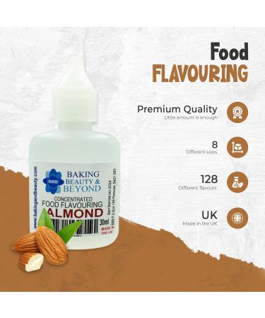 Baking Beauty and Beyond Concentrated Food Flavouring Oil - Dozen of Professional Quality Food Grade Flavouring Oil for Candy Making Baking Cooking Lip Balm and Lip Gloss - Almond (30ml) - Buy Online on GoSupps.com