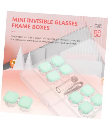Solustre Contact Lens Organizer - 2 Sets Travel Carrying Bag & Invisible PP Storage Box - Green 6x3x3cm - Ideal Travel Accessories for Contact Lenses - Buy Online on GoSupps.com