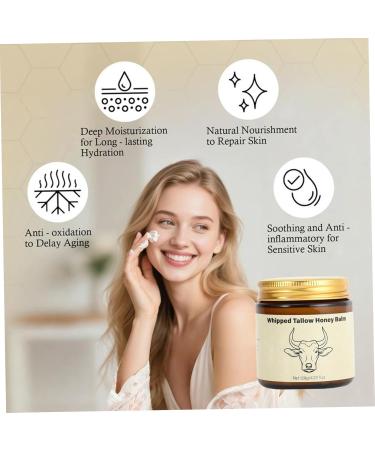 Suif de b uf pour la peau cr me hydratante naturelle pour le visage baume fouett bio au miel issu de b uf nourri l'herbe pour peaux s ches et sensibles 120 g. - Buy Online on GoSupps.com