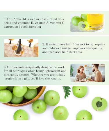 Amla Oil 60ML - Natural & Vegan Hair Oil for Healthy Growth Thicker Fuller Shinier Hair for Men & Women - International Shipping Available - Buy Online on GoSupps.com