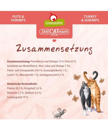 Granapet Delicatessen Wet Cat Food - Pute & Shrimps Grain-Free & Sugar-Free 6 x 400g Pack - Gourmet Cat Treats for International Shipping - Buy Online on GoSupps.com