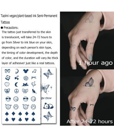 Iconic Black Butterfly Finger Tattoo Sticker for Women - Tazimi Realistic Semi-Permanent Temporary Tattoos - Buy Online on GoSupps.com