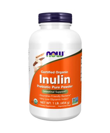 Now Foods Certified Organic Inulin Prebiotic Pure Powder 1 lb (454 g) - Buy Online on GoSupps.com