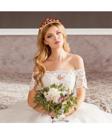 Girl Tiara Red Headband Women Tiaras and Crowns for Women Fake Rose Crown Red Tiara Rose Rhinestone Headband Girls Headbands Rose Rhinestone Crown Bride Crystal Bar Mitzvah - Buy Online on GoSupps.com