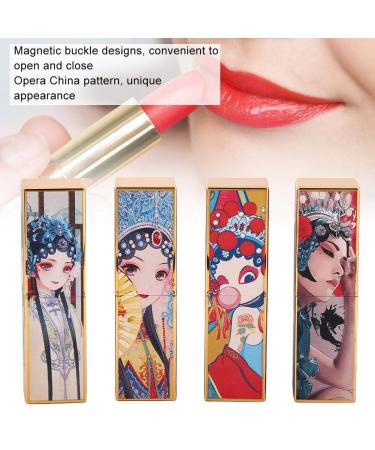 4pcs Peking Opera Style Lipstick Tube Kit - DIY Magnetic Lip Balm & Lipstick Containers - Square Tube (#02) | International Shipping - Buy Online on GoSupps.com