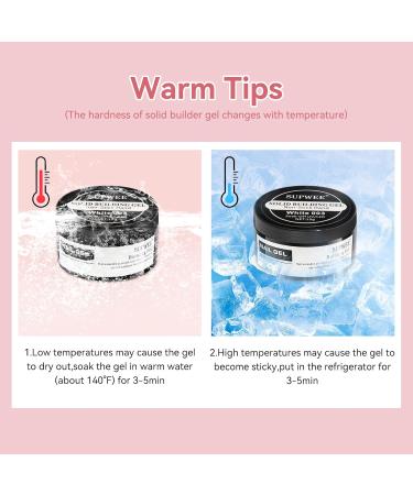 SUPWEE Solid Builder Gel for Nails Kit Clear White 3D Sculpture Nail Gel Non-Stick Hand Nail Extension Gel for Carving Patterns Decoration Nail Strengthen Nail Art Salon Home S-192 - Buy Online on GoSupps.com