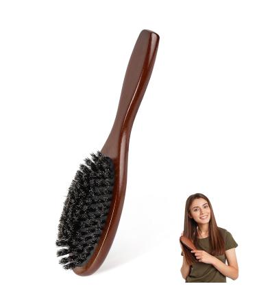 Wild Boar Brass Hair Brush | Aisely Antistatic Wooden Leather Bun Brush for Frizz-Free Styling - Buy Online on GoSupps.com