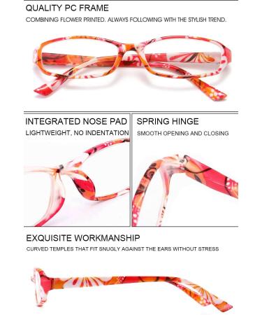 VEVESMUNDO Women's Reading Glasses - Modern Spring Hinge Floral Design | Light Vintage Style | 2.0x Visual Aid with Glasses Case - International Shipping Available - Buy Online on GoSupps.com