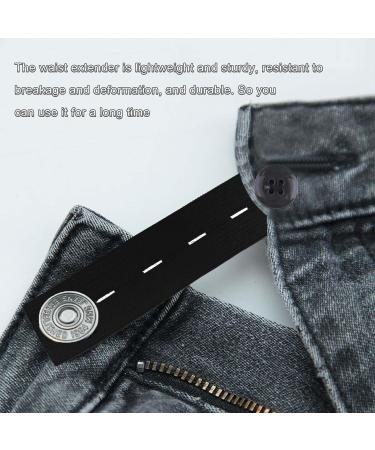 10 Pcs Adjustable Button Extenders for Trousers - Elastic Waistband Extenders for Women's Pregnancy Jeans (Black) - Buy Online on GoSupps.com