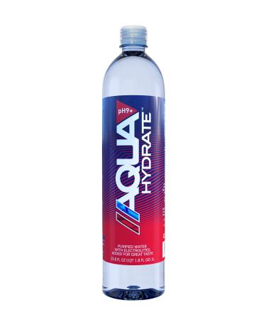 AQUAhydrate Electrolyte Enhanced Water Ph9+, 33.8 Fl. Oz (Pack of 12) 33.8 Fl Oz (Pack of 12)