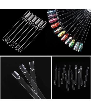 100 Nail Display Tips with Ring & Number Stickers - Transparent Nail Art Tip Rings for Salon Exercises - Buy Online on GoSupps.com