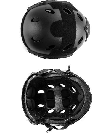 QWORK Tactical Helmet - PJ Type, Lightweight ABS Hard Shell, Black - Buy Online on GoSupps.com