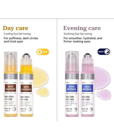 Caffeine & Retinol Eye Serum Day & Night Under Eye Serum for Dark Circles Puffiness and Fine Lines Cooling 360 Roller | Firming & Revitalizing Eyes Anti-Aging EyeCare for Women & Men / 0.7 Fl.Oz - Buy Online on GoSupps.com