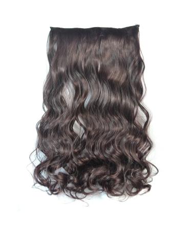 Hair Extensions 24Inch Synthetic Long Wavy Wig Clip in Hair Extensions with 5 Clips in Hair Extensions Long Wavy Synthetic Hairpieces for Women Hair Pieces(5C-99J) 24inches 5C-99J