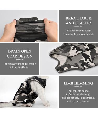 Cat Recovery Suit - Camouflage Surgical Wear | Cone E-Collar Alternative for Post-Op Cats (L) - Buy Online on GoSupps.com