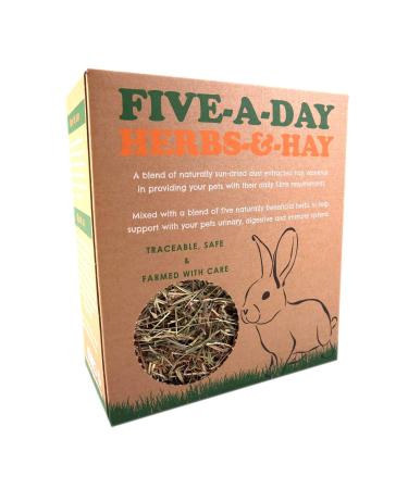 Norfolk Pastures Five a Day Herbs & Hay 5 x 500g For Rabbits & Small Animals A Blend of Naturally Sun-Dried Dust Extracted Hay Mixed with Five Naturally Beneficial Herbs