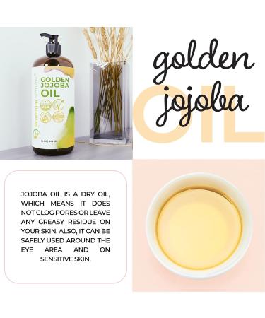 Pure Organic Jojoba Oil - Cold Pressed Unrefined for Hair Skin & Face | 16oz Carrier Oil for Essential Oils - Buy Online on GoSupps.com