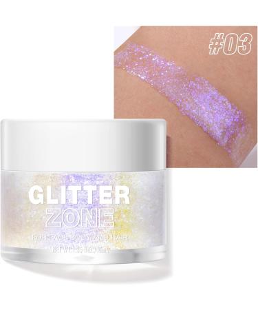Langmanni Holographic Body Glitter Gel Eyeshadow - Color-Changing Neon Violet for Body Face Hair & Lips | 1.35 oz - Buy Online on GoSupps.com