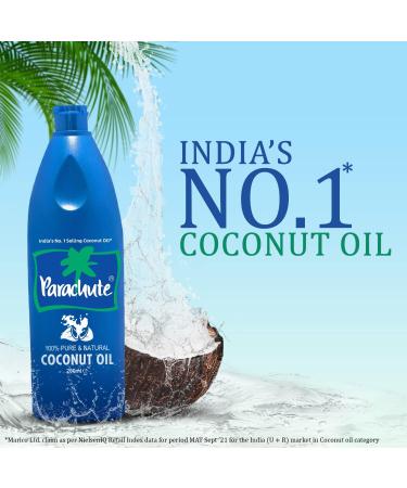 Parachute 100% Pure Coconut Oil | 200ml (Pack of 1) - No Harsh Chemicals, Natural & Preservative-free - Buy Online on GoSupps.com