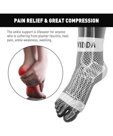 Plantar Fasciitis Compression Socks for Arthritis Pain Relief - White (S) - Men & Women - Buy Online on GoSupps.com