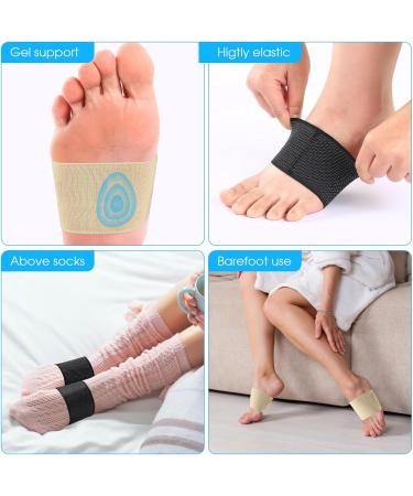 4 Pair Plantar Fasciitis Relief Arch Support - Gel Pads & Compression Sleeves for Flat Feet (Men & Women Size L White) - International Shipping Available - Buy Online on GoSupps.com