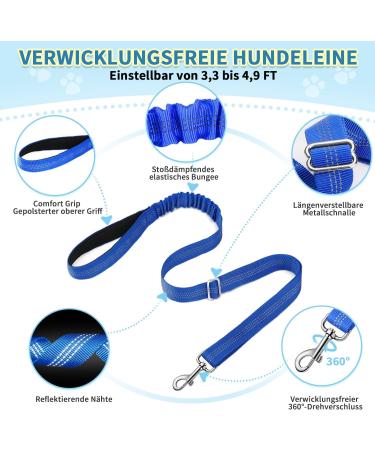 Eyein No-Pull Dog Harness with Leash | Reflective Adjustable Soft Padded for Puppies Small & Large Dogs | Dark Blue Size S - Buy Online on GoSupps.com