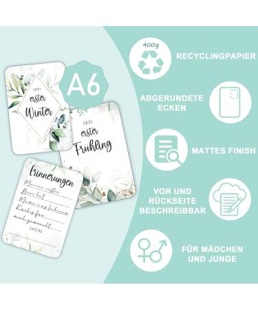 Marveligths 50 Milestone Cards - Perfect Baby Gift for Newborns | Unique Baby Art Cards & Pregnancy Gift Set - Buy Online on GoSupps.com