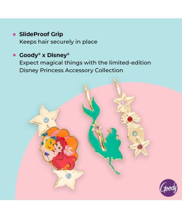 GOODY Disney Princess Ariel Bobby Pin & Barrette Set - Slideproof Rhinestone Hair Accessories for All - Men, Women, Boys & Girls - Buy Online on GoSupps.com