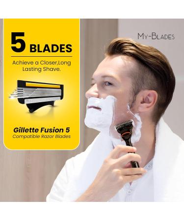 My-Blades 8 Pack 5 Blade Razor Blades Replacement Blades Compatible with Gillette Fusion 5 - Buy Online on GoSupps.com
