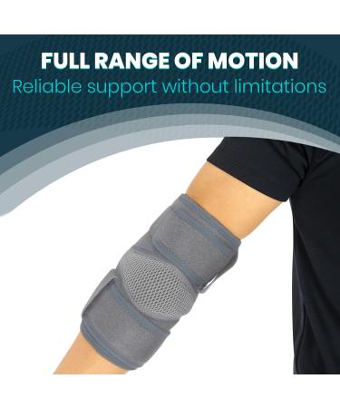Vive Elbow Brace - Compression Sleeve for Tennis & Golfers - Support Strap for Tendonitis & Epicondylitis - Gray Standard - Buy Online on GoSupps.com
