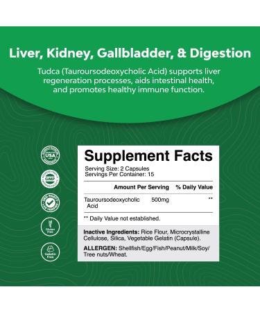 Natures Craft Advanced TUDCA Bile Salt Supplement - 30 Capsules - Buy Online on GoSupps.com