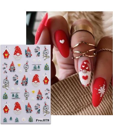Christmas Nail Stickers 7 Sheets Self-Adhesive Nail Decal Santa Claus Gnome Tree Nail Art Decoration Design Supplies - Buy Online on GoSupps.com