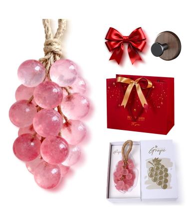 Seruvini High-end Gift Box Packaging Grape Soap on a Rope, Decorative & Aromatic Soaps for Washing Fresh Air, Can be used for bathing, Men and Women for Gift (Pink)
