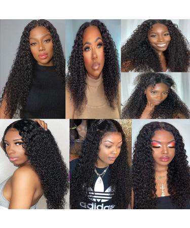 Ainmeys 16 Inch Brazilian Kinky Curly V Part Human Hair Wig for Black Women - Glueless 150% Density V Shape Lace Front Wig - Deep Curly Upgrade U Part Half Wig - Buy Online on GoSupps.com