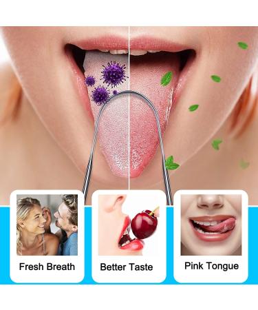 3 Pack Stainless Steel Tongue Scraper - 100% Medical Grade, Professional Cleaner for Bad Breath and Oral Care - Buy Online on GoSupps.com