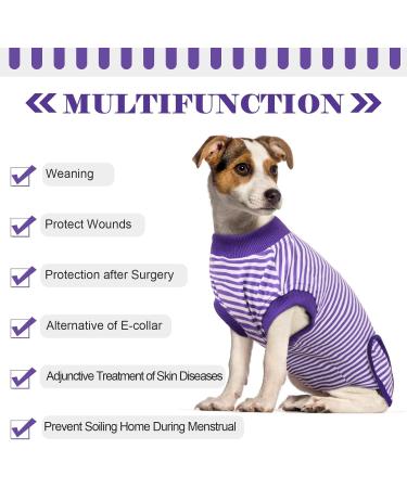HJUMARAYAN OP BODY DOG | Breathable Post-Op Dog Shirt with Velcro | XL Purple Striped Medical Pet Shirt for Bitches - Comfort After Surgery - Buy Online on GoSupps.com