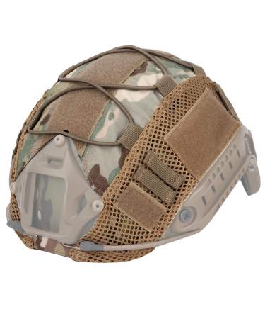 Jadedragon Multicam Camouflage Helmet Cover Army Tactical Series Airsoft Paintball Fast Helmet Cover-No Helmet CP for Ops-Core FAST PJ Helmet in Size M/L