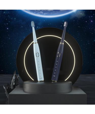 7AM2M Sonic Electric Toothbrush - Rechargeable for Adults & Kids 8 Brush Heads 5 Modes Smart Timer Fast Charge - Blue & Light Blue - Buy Online on GoSupps.com