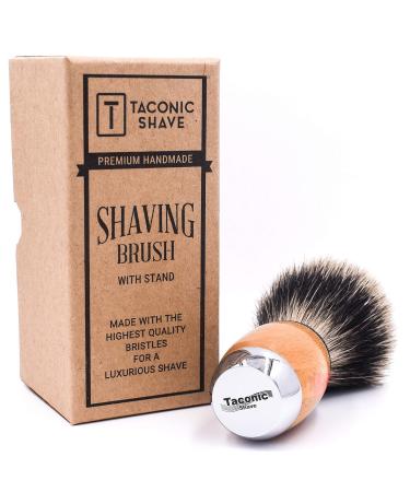 Taconic Shave 3-Band Pure Badger Shaving Brush - Extra-Dense with Beechwood & Chrome Handle - Stand Included | International Shipping Available - Buy Online on GoSupps.com