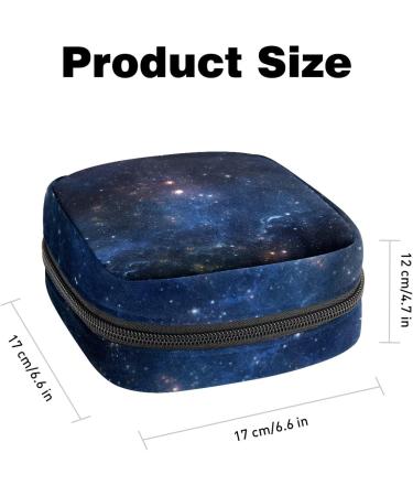 Blue Galaxy Starry Sky Sanitary Napkin Storage Bag - Portable Menstrual Period Kit for Women, Girls, and Ladies - Buy Online on GoSupps.com