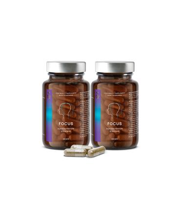 2x N 4 Focus - Nootropika Brain Booster with CDP Cholin (Citicolin) + Ginko Biloba + Brahmi extract + vitamin B complex - increase concentration + brain power - 120 Memory capsules - vegan