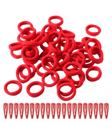 60-piece Set Of Red Hairbands With 20 Red Hairpins Elastic Hairbands Replacement Hairbands Red Headbands Elastic Rubber Bands Simple Hair Accessories Suitable For Ponytails And Braids