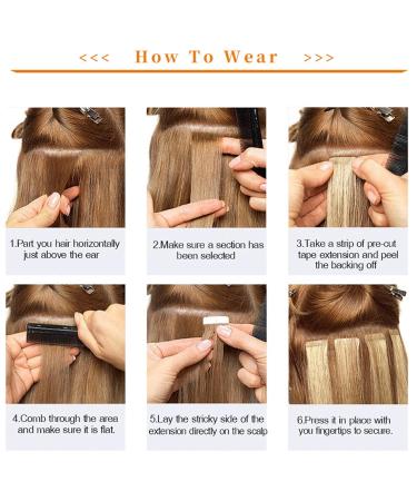 16-24 Tape Hair Extensions - 50g Dark Auburn Seamless Human Remy Hair - 20 Pieces 6.20 Invisible Tape-in Hair Extensions - Buy Online on GoSupps.com