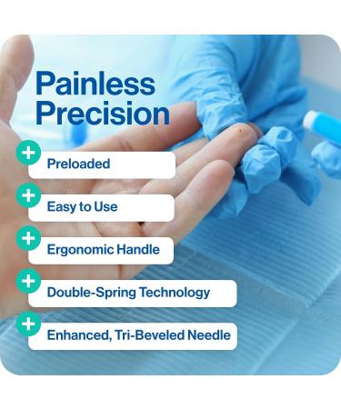 OWELL Pressure Activated Safety Lancets for Diabetes Testing - 100 Count Disposable Lancets with 30g Needles - Preloaded & Sterile - Buy Online on GoSupps.com